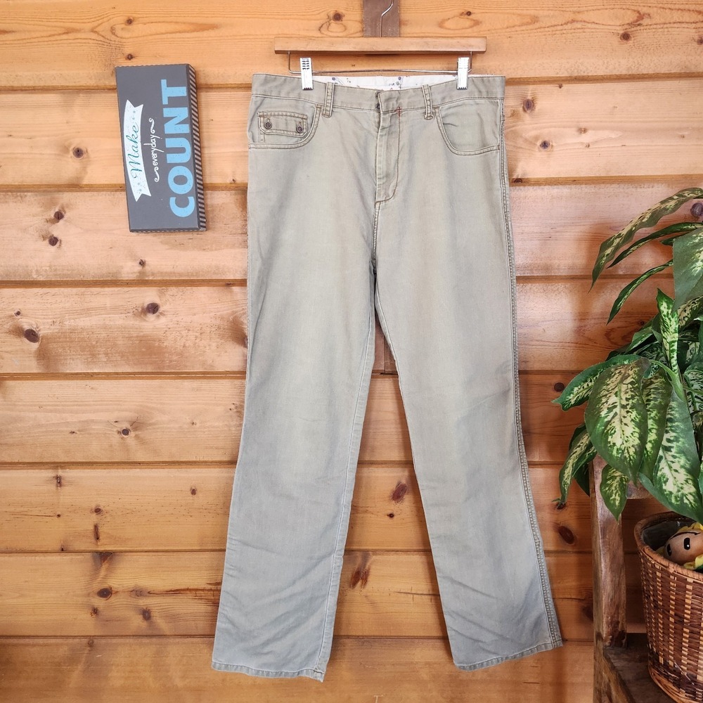 TROVATA Fontaine Straight Trouser Pants Tonal Stitch Rare HTF Preppy Boho Sz 32